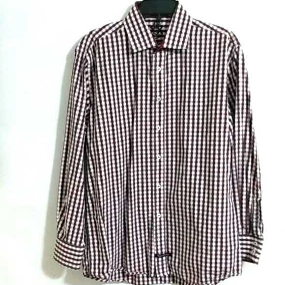 ENGLISH LAUNDRY BLACK WHITE GINGHAM SHIRT - Picture 11 of 11